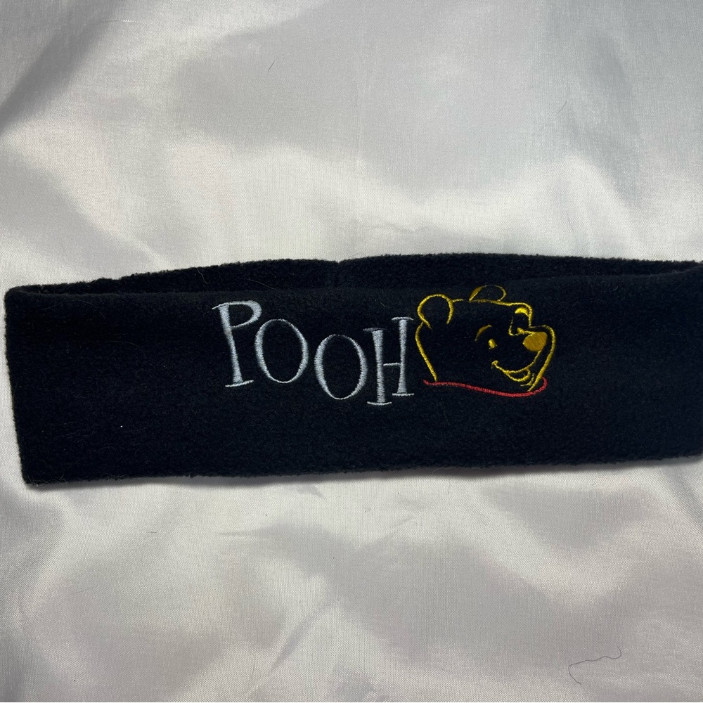 Vintage Disney Winnie The Pooh Fleece‎ Headband Black Ear Warmer Winter OS